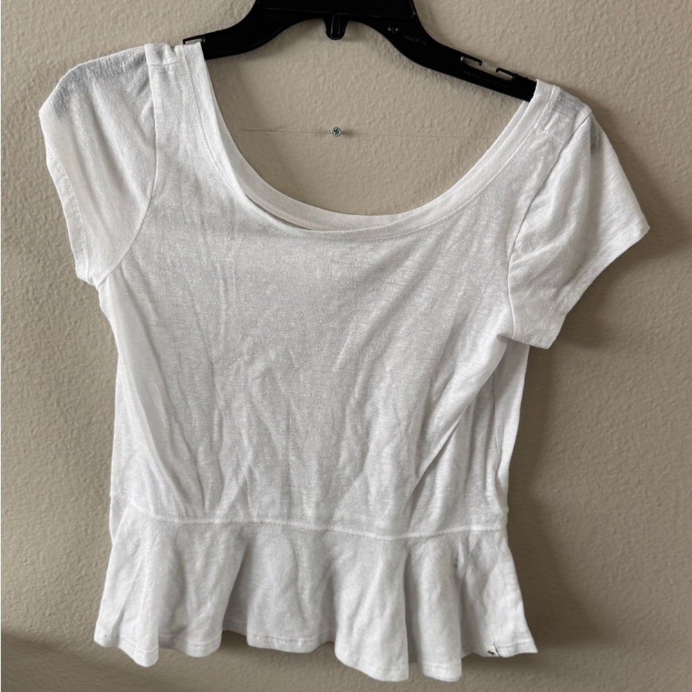 White Peplum Top